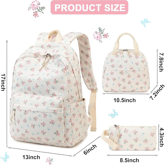 BTOOP School Backpacks for Teen Girls Bookbags Lightweight Kids Backpack School Bags Set with Lunch Box Pencil Case