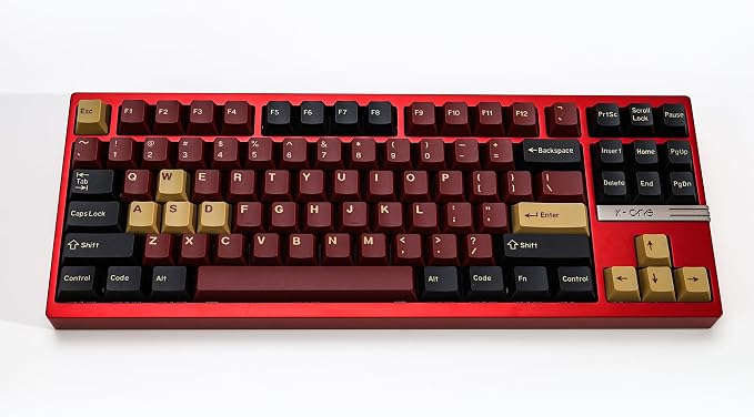 174 Keys Clone Red Samurai Key Caps PBT Double Shot Custom Keycap Set,Keycaps 60 Percent,Cherry Profile Keycaps for GK61/64/68/84/87/100/104/108 Mechanical Keyboard
