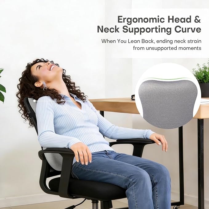 Back Support for Office Chair, 24" Full Back Memory Foam Cushion | No Forward Push Design • Lumbar & Back Pain Relief • Extended Upper Back & Neck Comfort • Dual Adjustable Straps