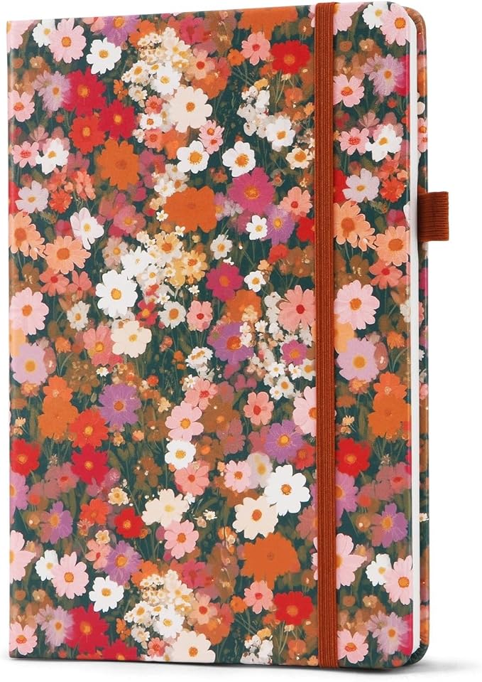 Dotted Journal Notebook A5, Dot Grid Bullet Journal for Women, 160 Pages with 100gsm Thick Paper for Journaling, Planning, Habit Tracking & Notes, Gift for Women, Night Floral