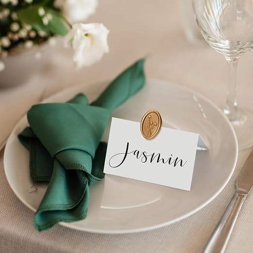 UNIQOOO Wax Seal Stickers - 3D Floral Oval Shape Wedding Invitation Envelope Seal Stickers, 50 Pcs Antique Gold, Perfect for Invitations, Christmas, Gift Wrapping