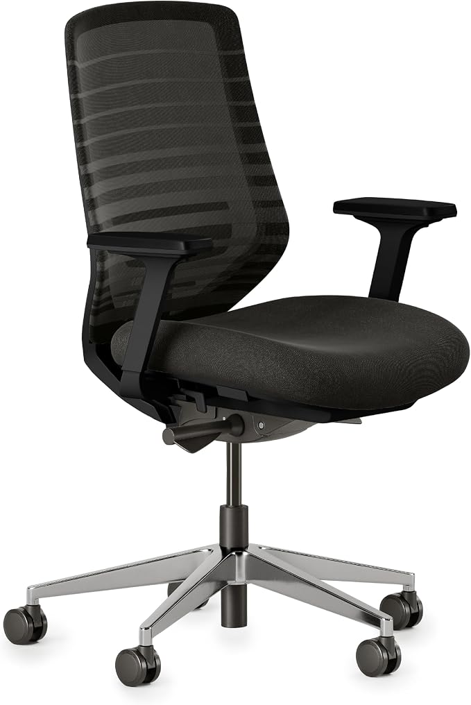 Branch Ergonomic Chair, Versatile Desk Chair with Adjustable Lumbar Support | Breathable Mesh Backrest and Smooth Wheels, Experience Optimal Comfort and Support, All Black