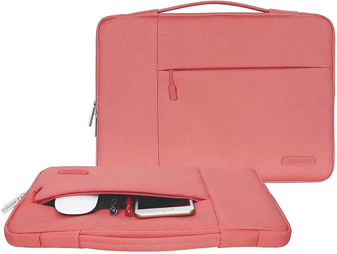 MOSISO Laptop Case 16 inch, 15-15.6 inch Laptop Sleeve with Handle Compatible with MacBook Pro 16 M5 M4 M3 M2 M1, HP Acer Dell Lenovo ASUS, Polyester Multifunctional Computer Bag, Living Coral