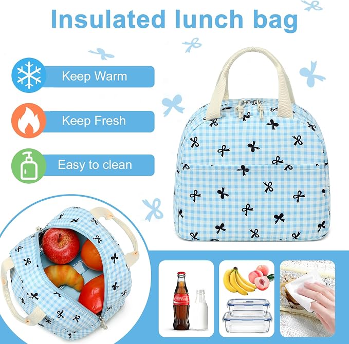 LEDAOU Kids Backpack for Girls Backpacks with Lunch Box, Lightweight Bookbag Set Elementary Middle School Back pack for 8-14