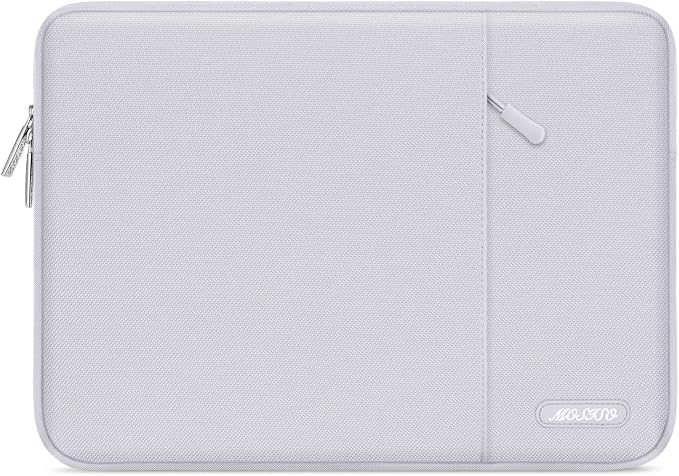 MOSISO Laptop Case 13.3 inch, 13-13.3 inch Laptop Sleeve Compatible with MacBook Air/Pro 13/Pro 14 M5 M4 M3 M2 M1, HP Dell ASUS Lenovo,Polyester Vertical Computer Sleeve Bag with Pocket, Dusty Lilac