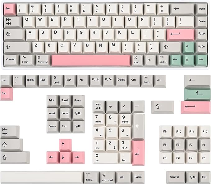 Cherry Profile PBT Keycaps 178 Key Set, Oil Proof Fade Resistant Keycaps Fit 60%/65%/75%/80%/TKL/100% Mechanical Keyboard (9009-Cherry)