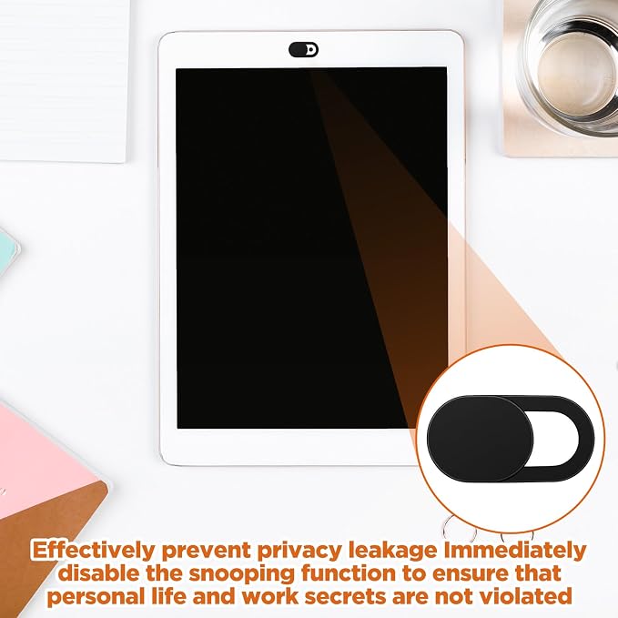 64Pcs Webcam Cover, Ultra Thin Laptop Camera Cover Slide for Laptop/Cell Phone/PC/Tablet PC Accessories Camera Blocker Slider, Great for Privacy - Black