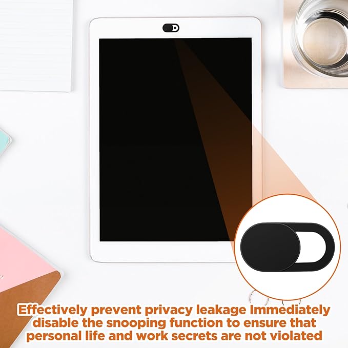 64Pcs Webcam Cover, Ultra Thin Laptop Camera Cover Slide for Laptop/Cell Phone/PC/Tablet PC Accessories Camera Blocker Slider, Great for Privacy - Black