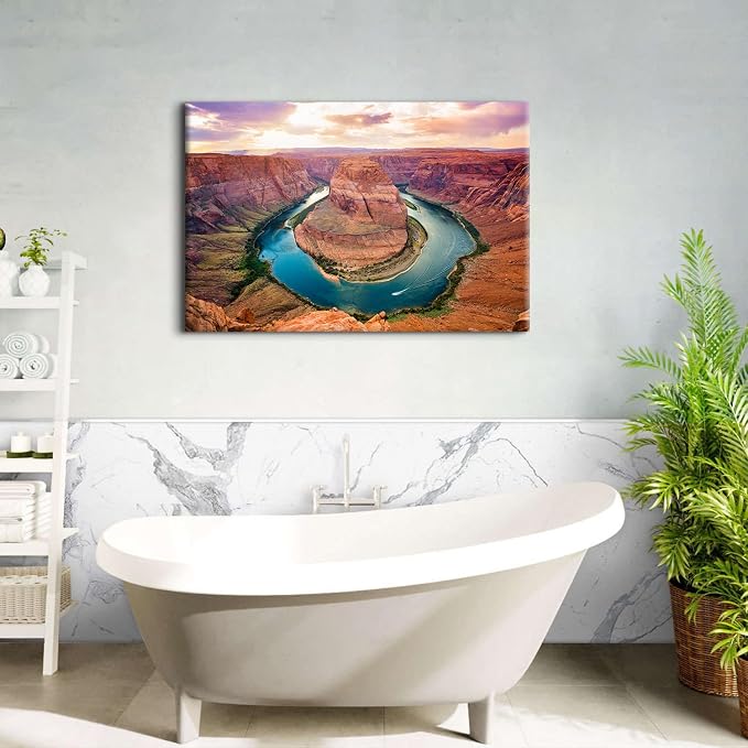 Large Nature Canyon Wall Art for Bedroom Wall Decor National Park Landscape Pictures Canvas Prints Sunrise Moment at Colorado River Paintings Living Room Decoration Rock Mountain Poster Artwork 32X48"