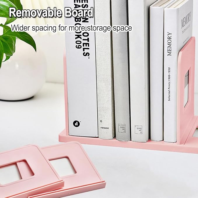 Lemical 4-Section Vertical Desk Organizer, Detachable Desktop File Sorter, Document & Magazine Holder for Office, Home, School & Dorm (Pink)