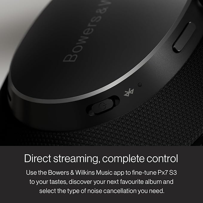 Bowers & Wilkins Px7 S3 Over-Ear Headphones, High-Resolution Sound, Comfortable Fit, Bluetooth, Active Noise Cancelling & Transparency Mode, 30-Hour Playtime, Quick Charge Support, Frost Blue