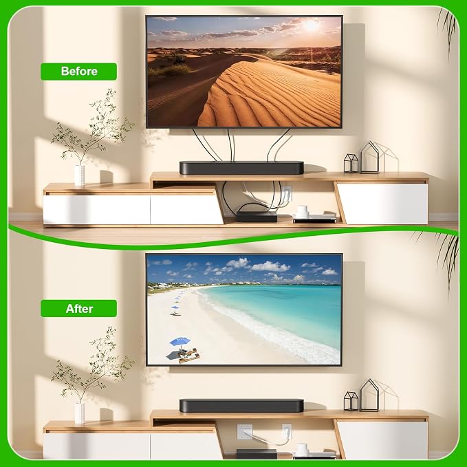 in Wall Cable Management Kit with Brush Wall Plate,AC Outlets & USB-a Ports,9ft Cord,Hide Cords Recessed Wall Outlet for TV Cable Management,HDMI Cables and Home Theater Systems