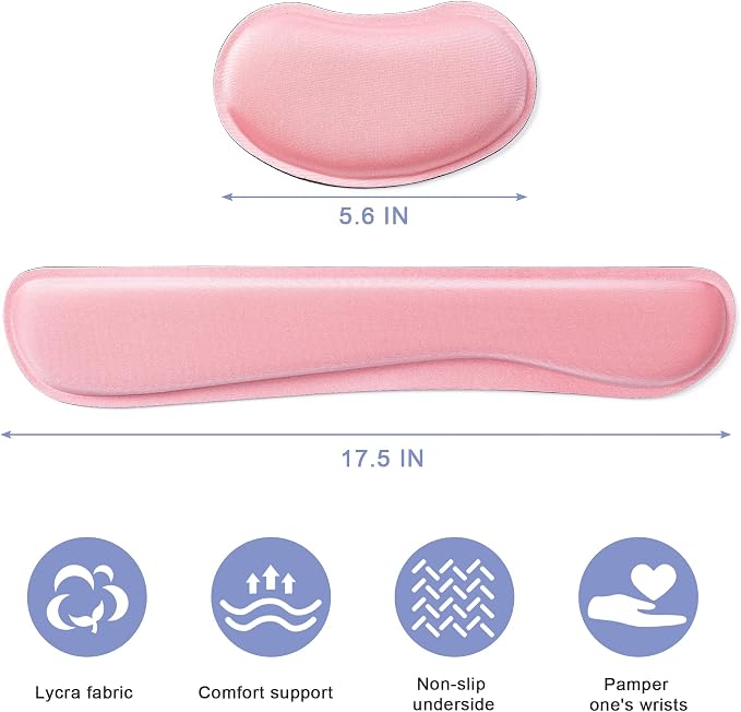 Hoewina Keyboard Wrist Rest,Ergonomic Wrist Rest,Superfine Fabric and Gel Memory Foam Wrist Pad for Computer Keyboard for Easy Typing & Pain Relief, Suitable for Office, Family, Outdoor
