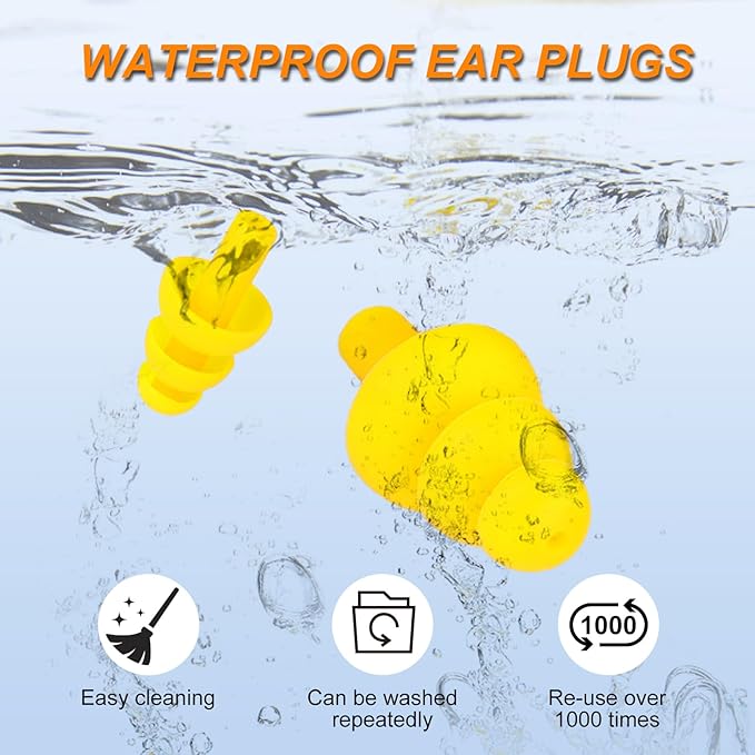 Ear Plugs for Sleeping Noise Cancelling, Soft Silicone Ear Plug, 8 Pairs Reusable Ear Plug, Waterproof Noise Reduction Earplugs for Sleeping, Concert, Snoring, Travel, Work (8 Colors)