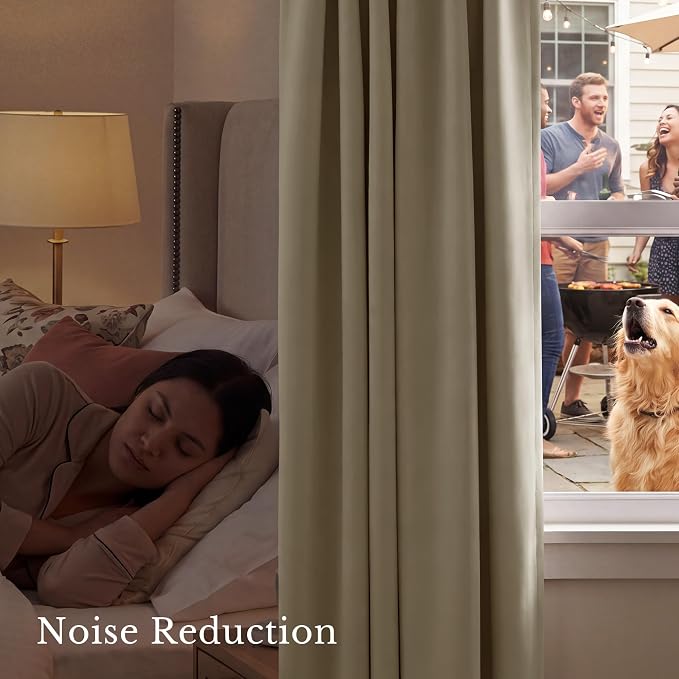 NICETOWN Window Treatment Thermal Insulated Rod Pocket Room Darkening Curtains/Drapes for Bedroom (Cocoa Eggnog, 2 Panels, W42 x L63 inches)