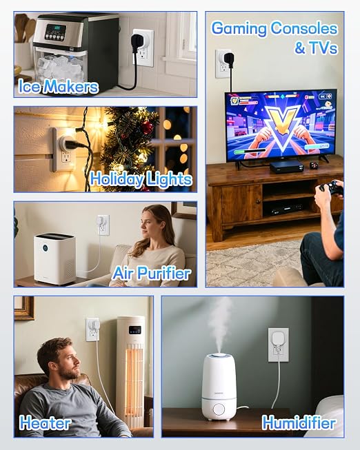 Remote Control Outlet,Greencycle 2 Remote Light Switches and 2 Plugs,Wireless Light Switch,500ft Range,No Wiring Needed,15A/1500W for Household Appliances,FCC Certified,White