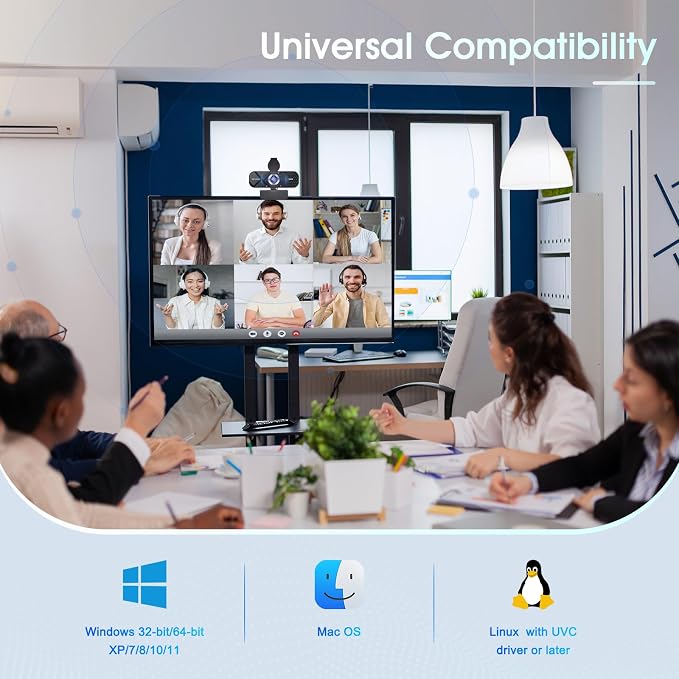 TRAUSI Webcam 1080P with Built-in Mic, Wide Angle & Privacy Cover for PC/Laptop, Plug & Play USB HD Computer Web Camera with Light Correction for Meetings, Streaming and Video Calling