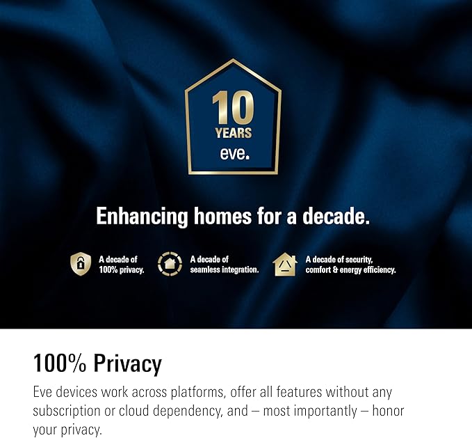 Eve Energy (Matter) - Smart Plug, App and Voice Control, 100% Privacy, Matter Over Thread, Works with Apple Home, Alexa, Google Home, SmartThings