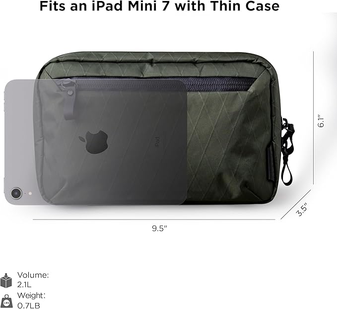 ALPAKA Elements Tech Case - Travel Organizer Pouch for Electronics, Cables, EDC with Weatherproof Fabrics, YKK Zippers (Dark Green VX21)