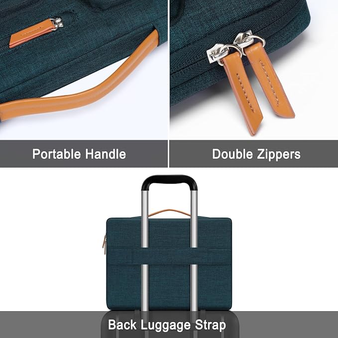 MOSISO 360 Protective Laptop Case 17.3 inch, 17-17.3 inch Laptop Sleeve Compatible with Dell, HP, Lenovo, Asus, Acer, Alienware, Side Open Carrying Case with 4 Zipper Pockets&Handle, Teal Green