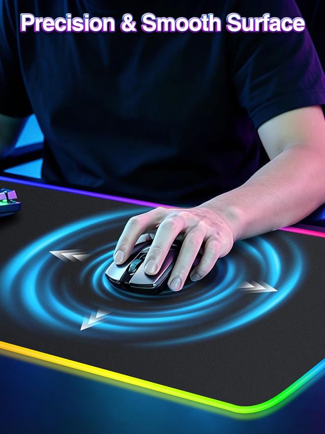 XL RGB LED Gaming Mouse Pad with 15W Magnetic Wireless Charging | 31.5'' x 11.8'' Large Desk Mat, 24 Lighting Effects Keyboard Pad with Non-Slip Rubber Base, Waterproof Easy Gliding Surface