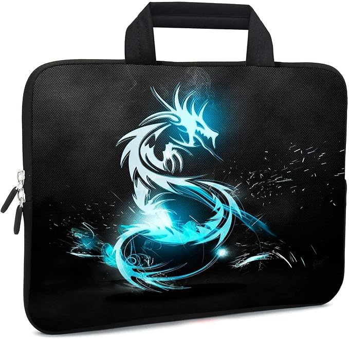 15.6" Laptop Sleeve 14" 15" 15.4" Chromebook Case Ultrabook Case Notebook Sleeves PC Messenger Bag (Dragon)