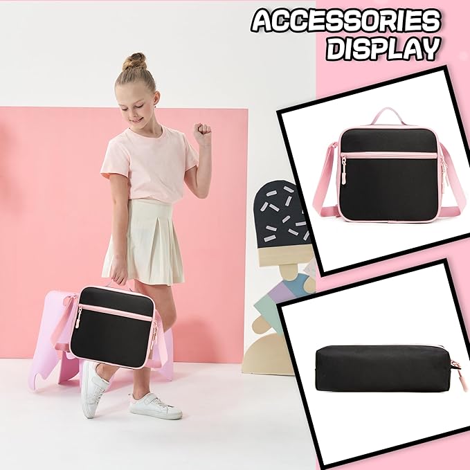 Cute Backpack for Girls Aesthetic Backpack School Backpack for Girls Backpack with Lunch Box Back to School Supplies