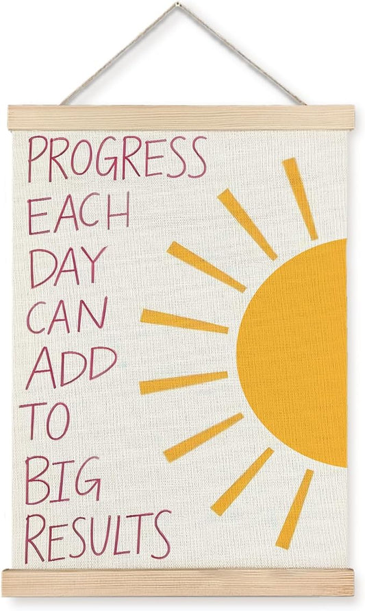 Supwhd Nursery Positive Affirmations Wall Decor, Inspirational Add Up to Big Results Office Wall Art, Motivational Quotes Wall Art for Office Classroom Home, 12x16