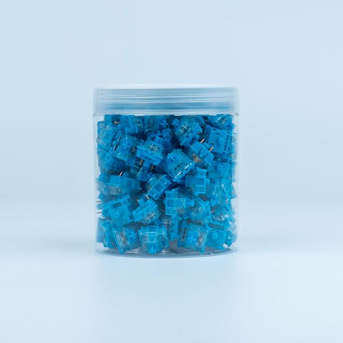 GATERON Phantom Blue Clicky Keyboard Switches, RGB LED 60gf Key Switches for MX Mechanical Keyboard(Blue, 110PCS)