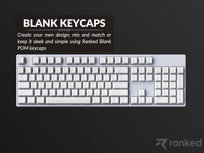Ranked POM Jelly Premium Translucent Keycap Set | 1.45 mm Thick POM | Cherry Profile for Custom Mechanical Keyboard (White, 169 Keys)