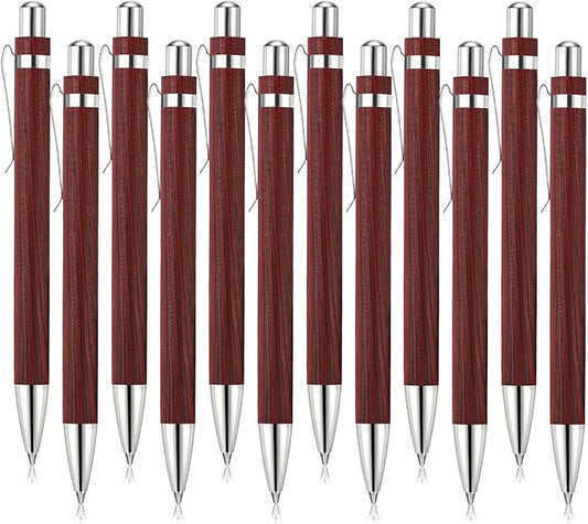 12 Pcs Bamboo Pens Employee Appreciation Gifts Engraving Wooden Ballpoint Pens Must Have for Writing Office Staff Coworkers(Log Color)