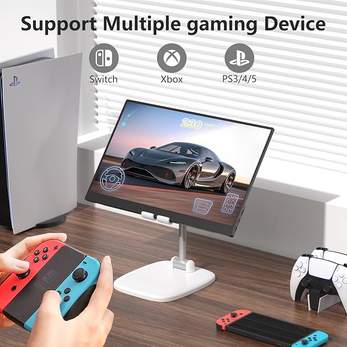 17.3" Portable Monitor 1080P FHD 144Hz Narrow Edge Laptop Monitor USB C HDMI Gaming Computer IPS HDR Screen, Travel Monitor for PC Mac Phone Xbox PS5 Switch Laptop w/Smart Cover & Speakers