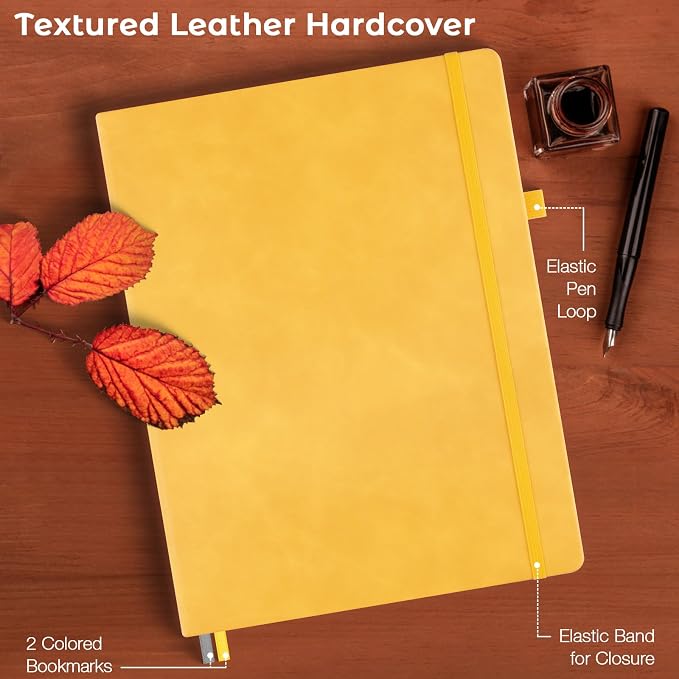 3 Pack Graph Paper Notebook, Hardcover Notebook 8.5 x 11, Grid Notebook Journal for Women, Men, Large Leather Journals for Writing, Thick Paper, A4 Notebooks for Work, School Supplies, Engineering