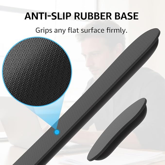 KTRIO Ergonomic Keyboard Wrist Rest & Mouse Wrist Rest Set, Black | Memory Foam Wrist Support, Ergonomic Design, Non-Slip Base, Office and Home Use