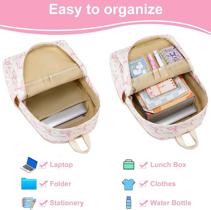 LEDAOU Backpack for Girls School Bag Kids Bookbag Teen Backpack Set Daypack with Lunch Bag and Pencil Case | Kids