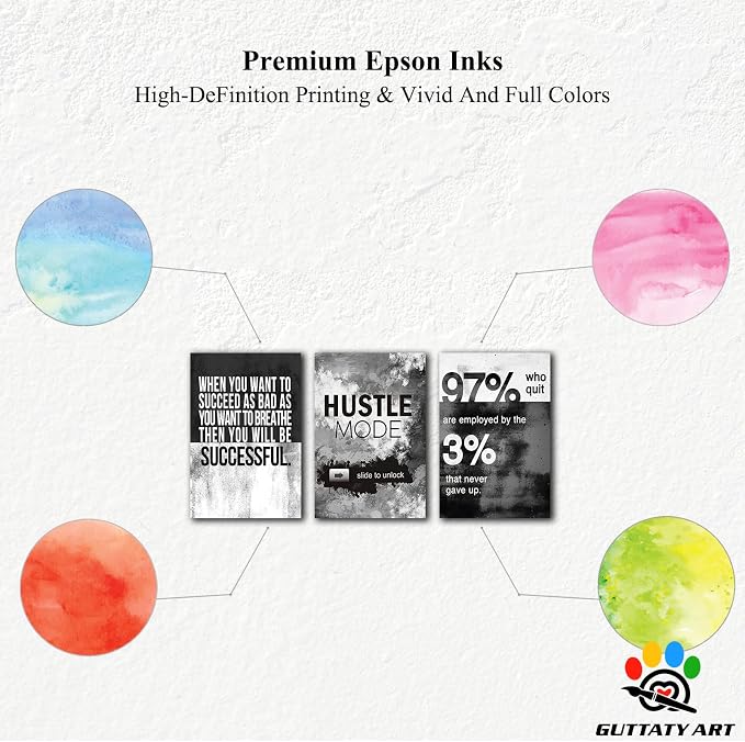 Office Wall Art-3 Panel Motivational Art, Inspirational Quotes Canvas for Home Office, Positive Quote Frame for Company Wall 24'x36'x3Pcs