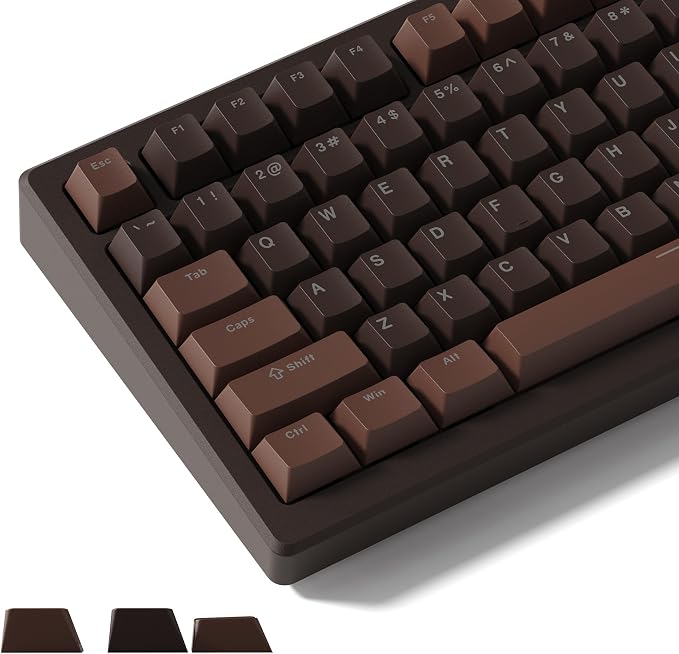 Womier Keycaps for Mechanical Keyboard, PBT Shine Through Keycaps Cherry Profile Key Cap 60 65 75 100 Percent for 61/64/68/84/87/100/104/108 Retro Gaming Mechanical Keyboard
