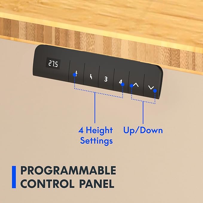 FLEXISPOT E3 Bamboo Dual Motor 72 x 30 Electric Standing Desk Sit Stand Up Desk, Holds 220 lbs, Adjustable Height w/Memory Presets, Solid Bamboo Desktop & Black Frame, Ships in 2 Boxes