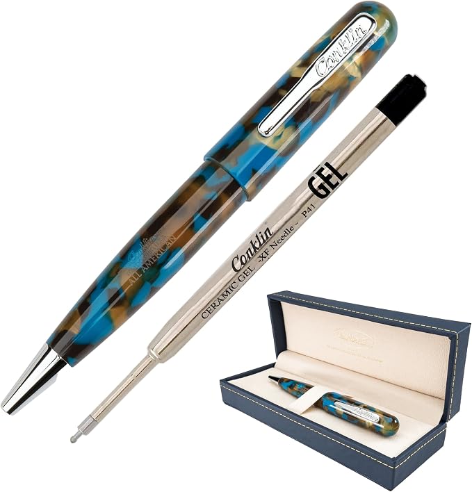 Conklin All American Gel Pen Southwest Turquoise | Luxury Gel Pen with Refillable Ink | Vibrant Design, Smooth Writing, Premium Quality