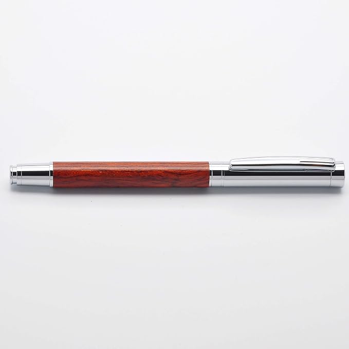 LACHIEVA LUX Classic Rosewood Rollerball Pen Set - Fine Wooden Pen with German Schneider Refill, Luxury Writing Tool for Men & Women, Executive Gift for Office & Business (Rosewood)