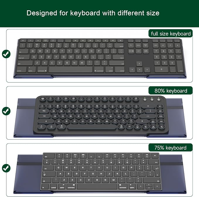 Computer Keyboard Stand Holder - Ergonomic Acrylic Keyboard Stand for Desktop Comfortable Keyboard Tray Riser with Silicone Anti-Slip Strip for Home School Office Desk Accessory, Black