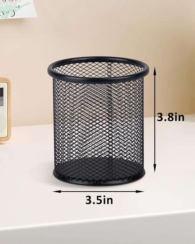 Pen Holder and Desk Organizer, Office Caddy Storage for School Home Office (Black, Small)