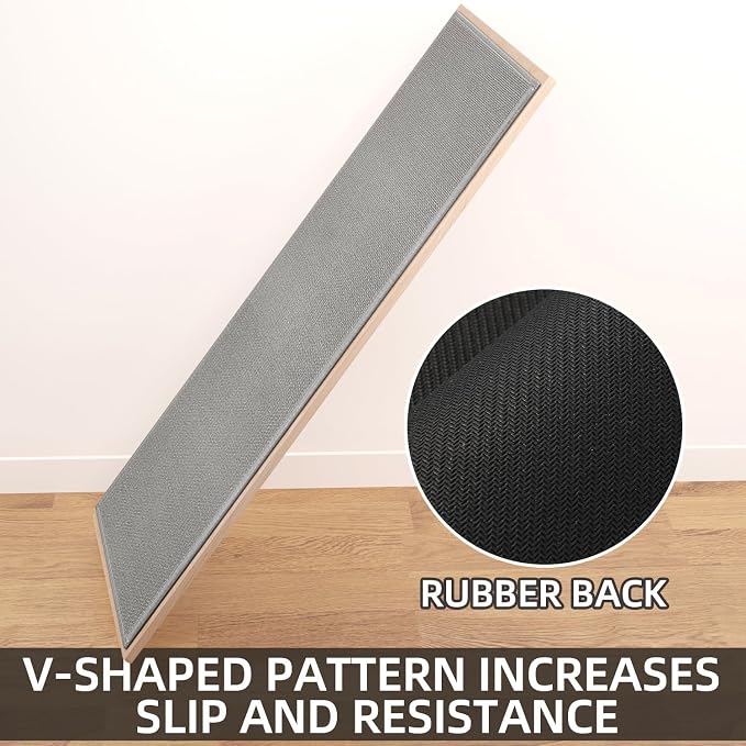 SUMLANS Kitchen Mat, Rubber Backing Cushioned Non Slip Kitchen Rugs for Floor, Absorbent Runner Comfort Standing Mat Rug Washable for Kitchen, Office, Home, 35.4"x71" (Grey)