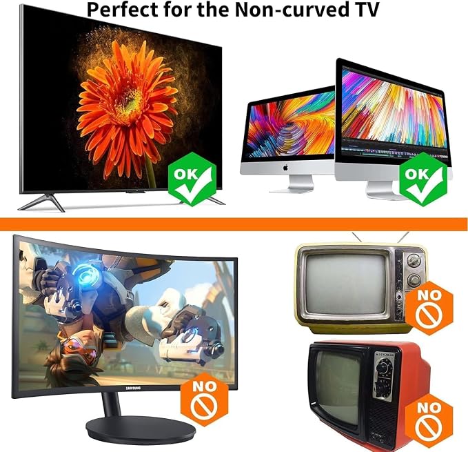 17.7in TV/PC Top Shelf Mount for Routers, Cable Boxes and Remote | Adjustable Monitor Top Shelf Wide Platform Screen Storage Bracket, TV Mounted Shelf for Games Consoles - 17.7 x 3.9 inches