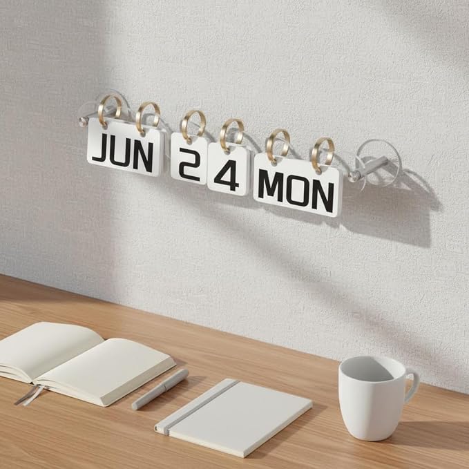 YIJU Wall Calendar Display Acrylic Flip Calendar Stand Date Holder Organization Material Modern Design Suitable for Home Office Workspace
