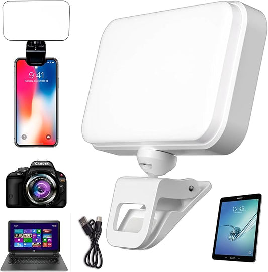 Selfie Ring Light (Latest) 66 LED 3 Colors 5 Levels 360 Degree Rotation Flexible High Brightness (Long Battery) Type-C Fast Charge Fill Portable Clip Light for Phones, Camera, Laptop, ipad, Webcam