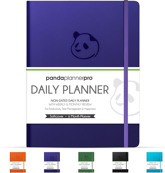 Panda Planner Pro A4 Daily Planner 2026, 8.5x11, Purple
