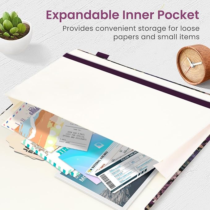 Lined Journal Notebook for Women & Men, Hardcover Leather Journal for writing, A5 College Ruled Notebook for Work & Note Taking, Perfect for Office School Home Supplies, 160 Pages, Midnight Bloom