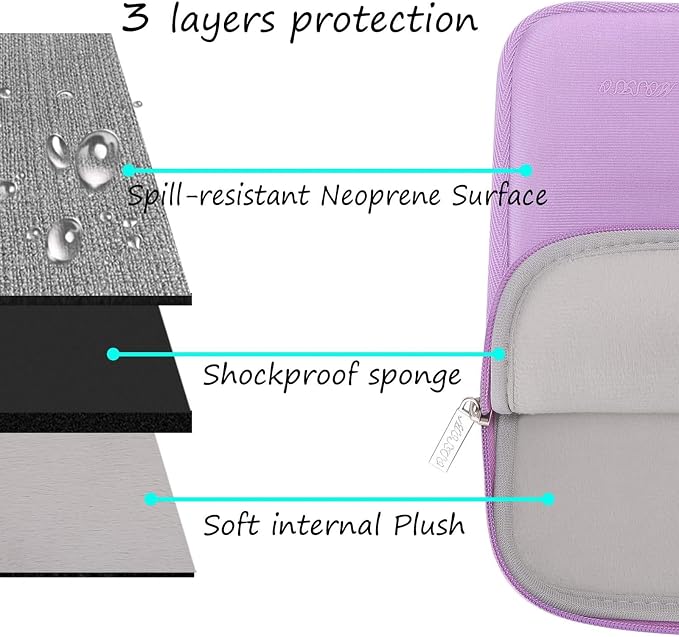 MOSISO Laptop Case 15 inch, 15 inch Laptop Sleeve Bag Compatible with MacBook Air M5 A3448 M4 A3241 M3 A3114 M2 A2941 2026-2023, Dell XPS, Neoprene Computer Sleeve Bag with Small Case, Purple