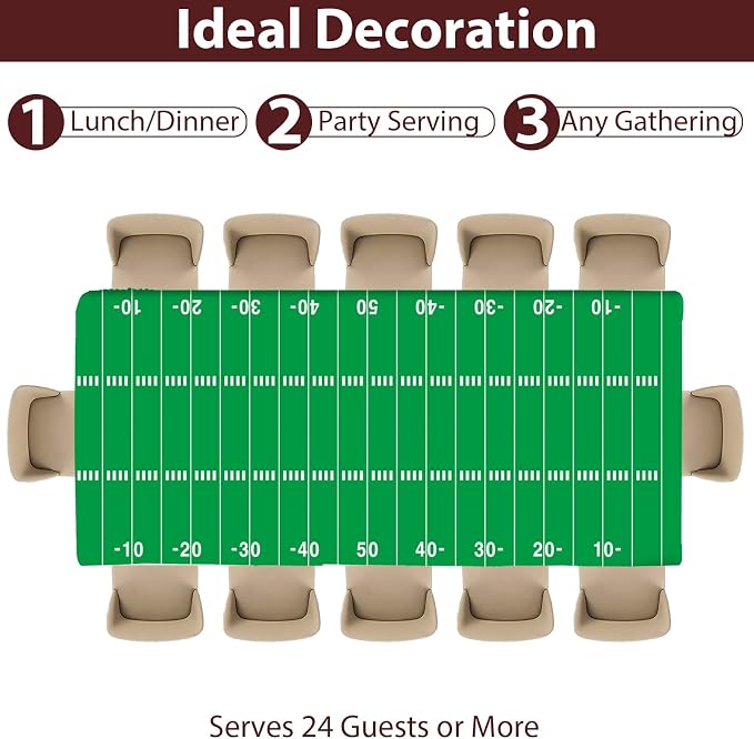 Football Party Supplies Serves 24 Football Party Paper Plates Napkins Set Sports Tablecloth Tableware Kit for Birthday Baby Shower Decorations Kids Boys Girls
